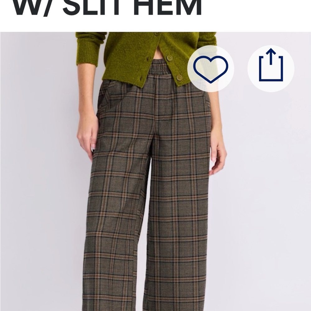 Wit & Wisdom Green Plaid Wide-Leg Pants